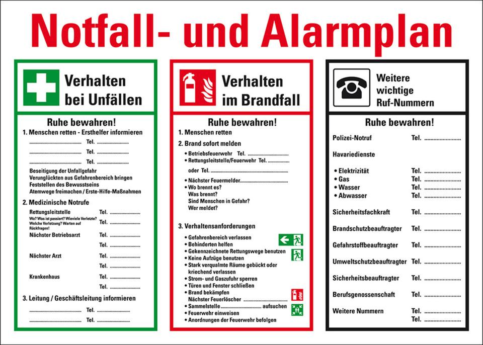 KSIGN Notfall- und Alarmplan mit Piktogrammen ASR/ISO kaufen | kroschke.com