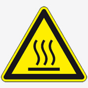 Warnung heiße Oberfläche Schild