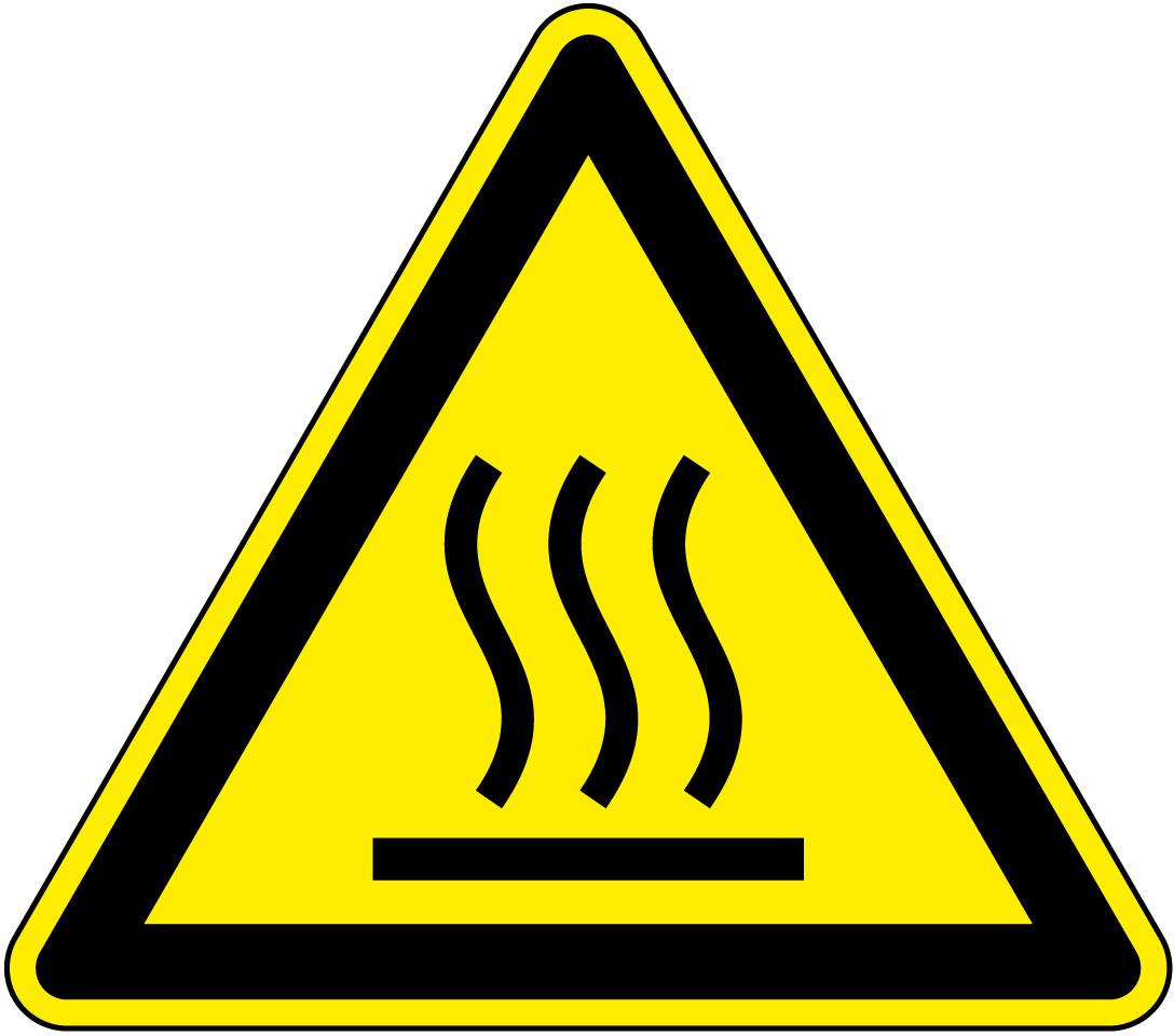 Warnung heiße Oberfläche Schild