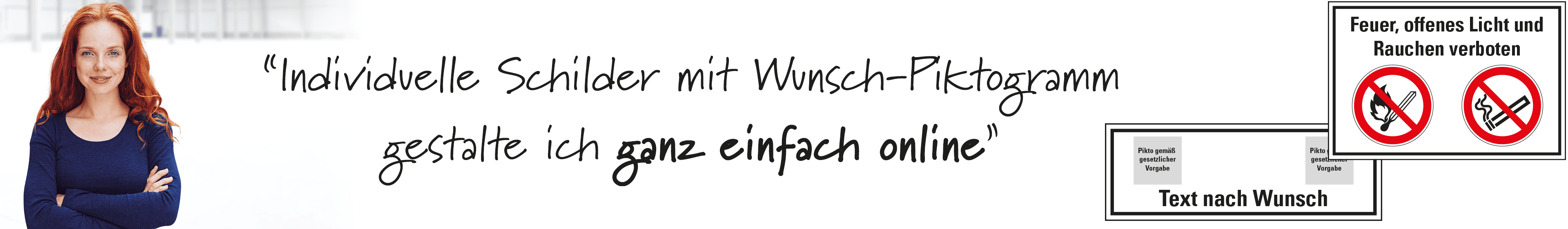 individuelle schilder mit piktogramm