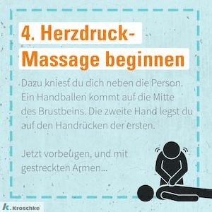 Herzdruck-Massage beginnen