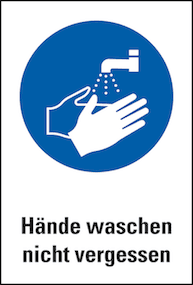Hände waschen nicht vergessen