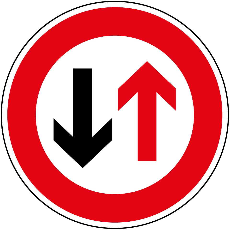 Gegenverkehr Vorrang gewähren Schild