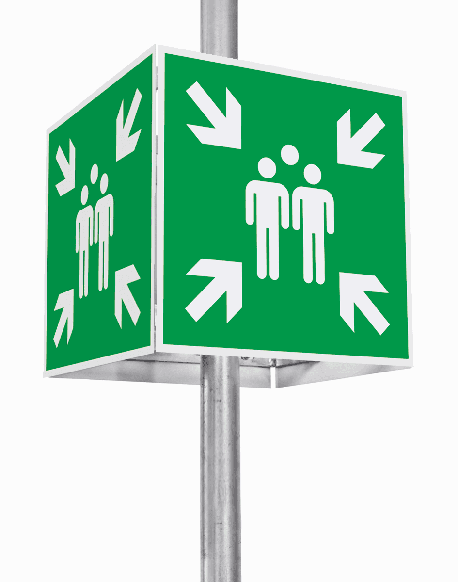 Sammelplatz Kennzeichnung Quader aus DIN TR 4844-4