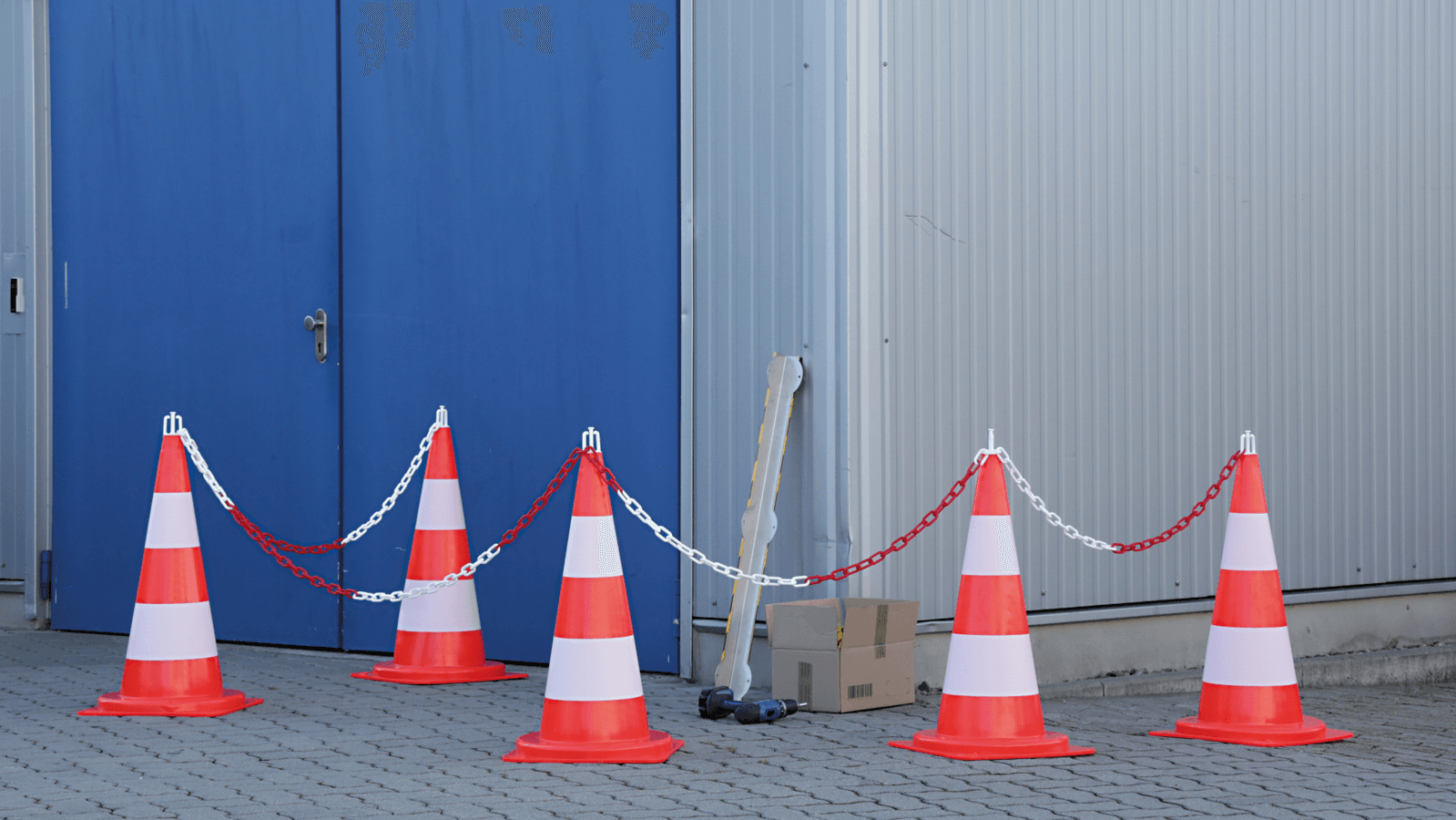 Parkplatzarbeiten absichern