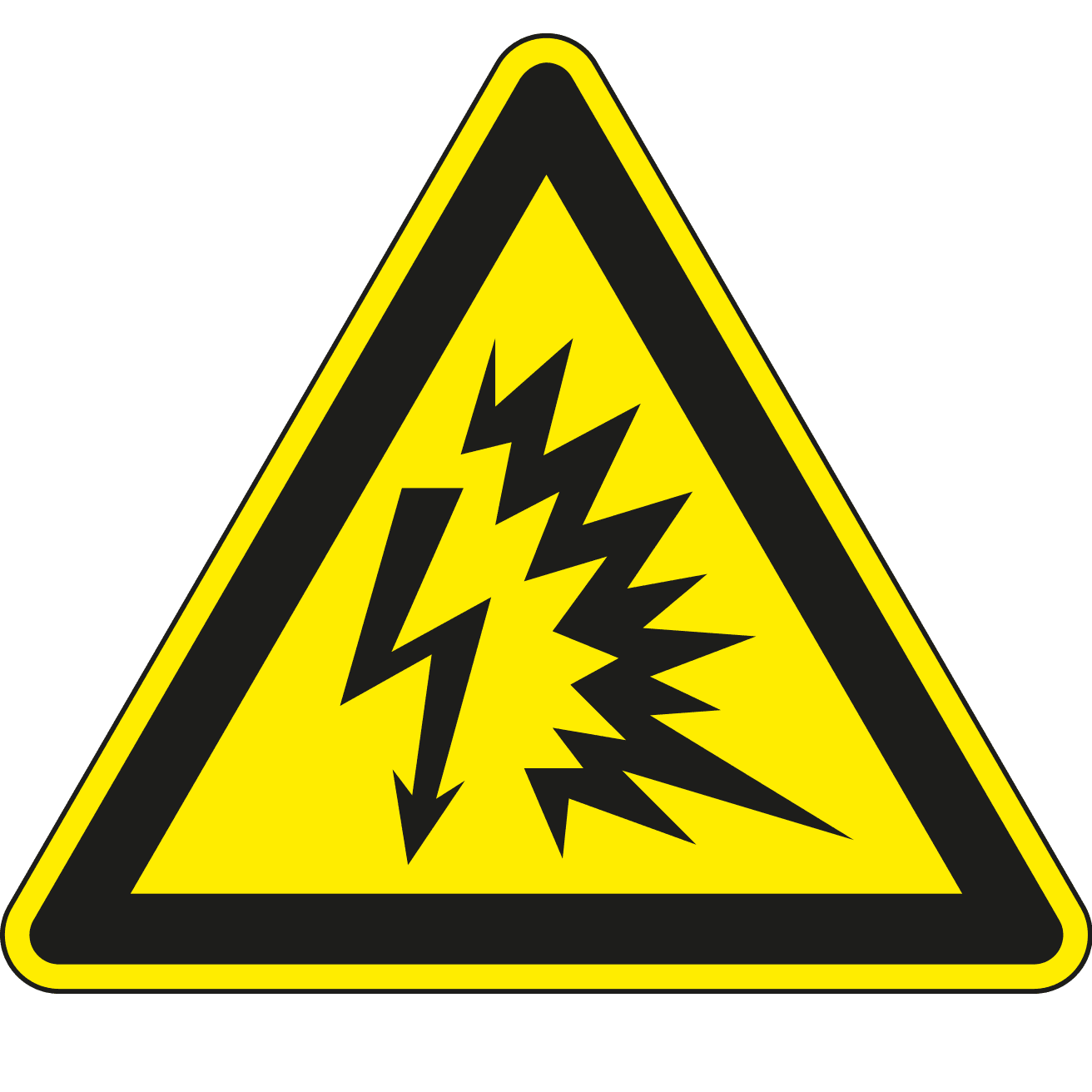 Warnzeichen vor Lichtbogen