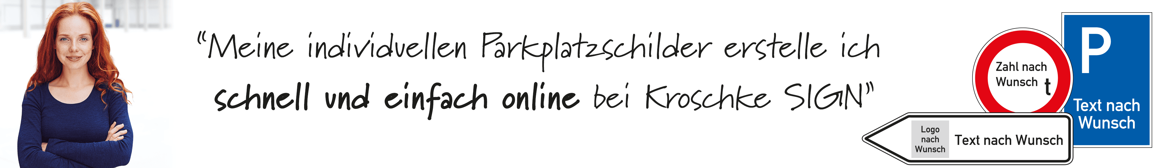Individuelle Parkplatzschilder & Verkehrszeichen