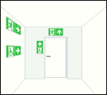 Fluchtwegkennzeichnung Beispiel aus DIN TR 4844-4