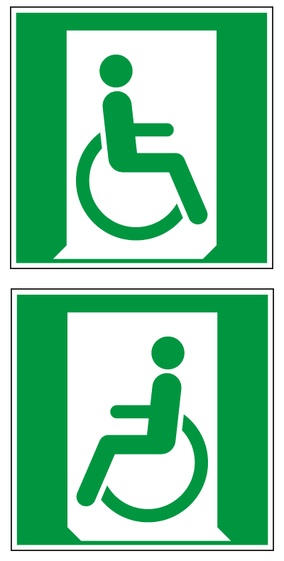 Rettungszeichen gehbeeinträchtige Personen