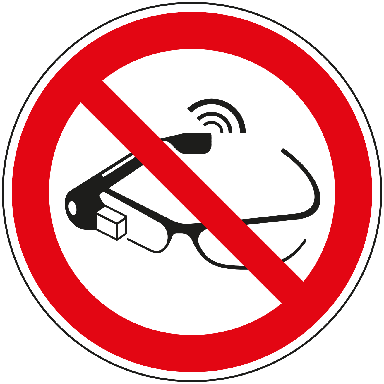 Verbotschild für Smartglasses Brillen