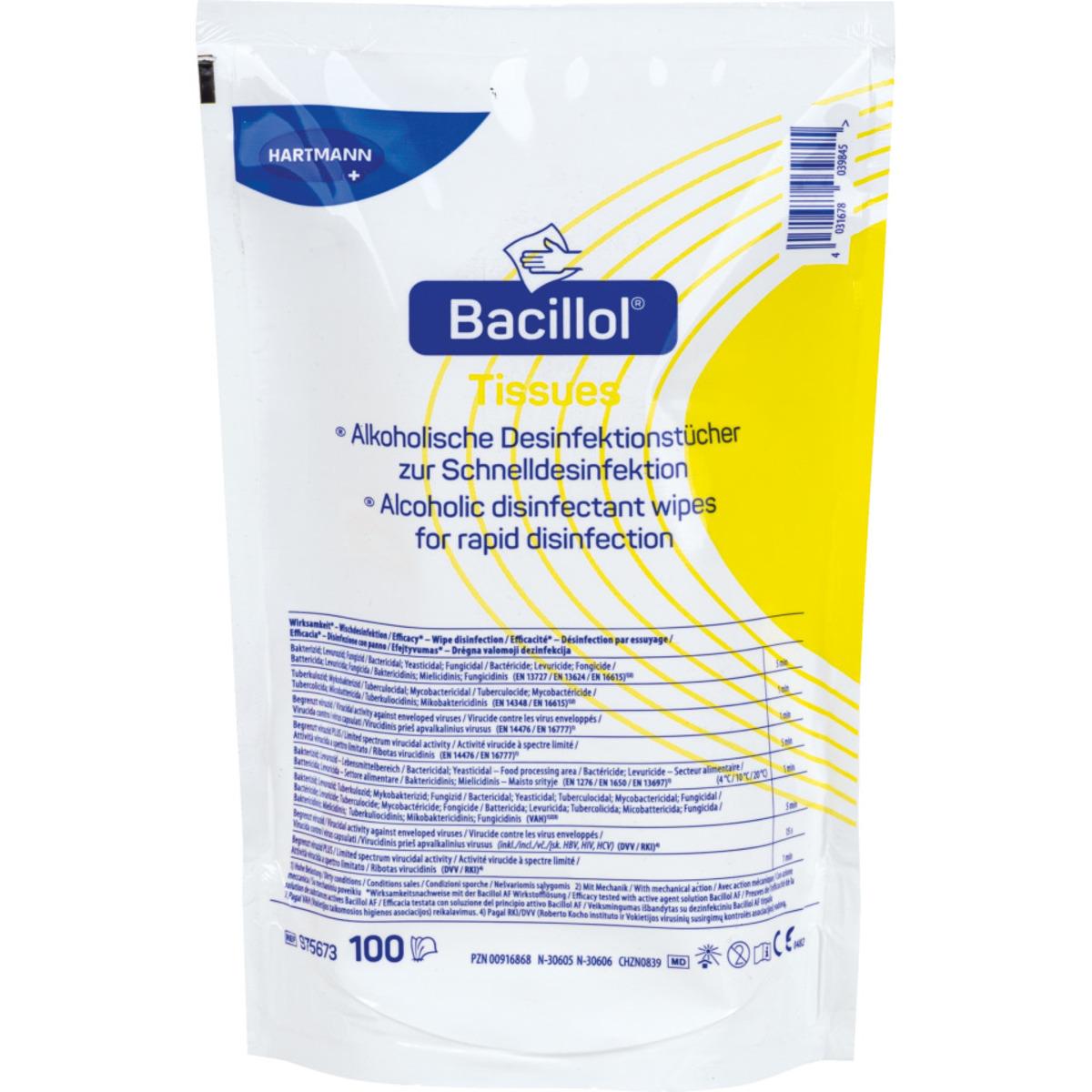 Hartmann Bacillol® Wipes – Salviette Disinfettanti In Bustina, Confezione Da 90 Pezzi