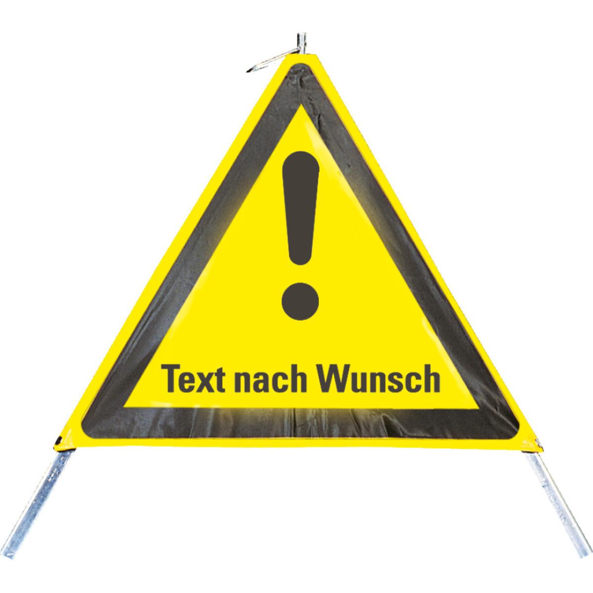 K.57 Faltsignal mit Zeichen VZ 101 Text nach Wunsch gelb/schwarz