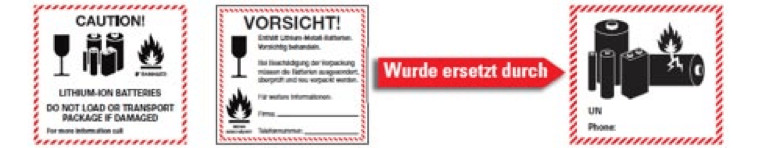 Kennzeichnungsänderung Lithiumbatterien