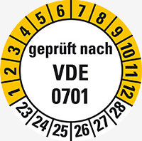 Prüfplakette VDE 0701 Prüfplakette VDE 0701