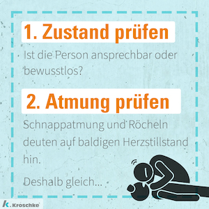 Zustand und Atmung Prüfen