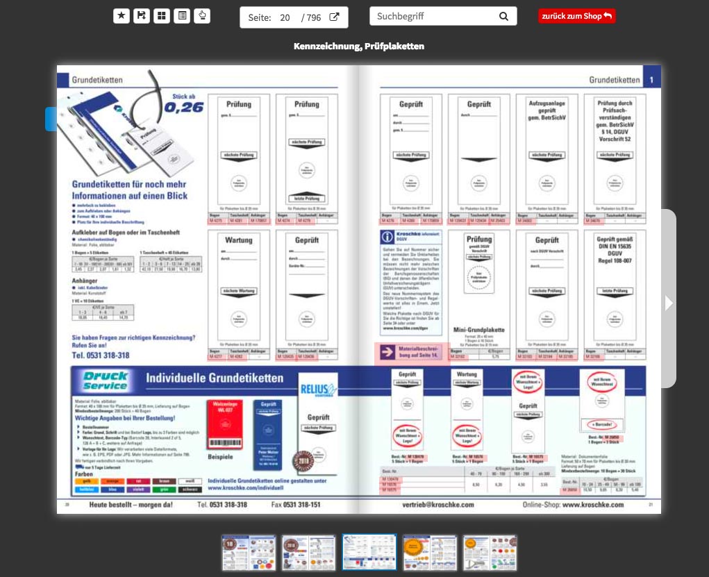 Online Katalog Bsp-Seite