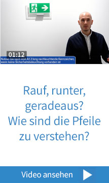 Video Rettungszeichen und ihre Pfeilrichtungen