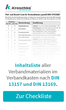 Betriebsverbandkasten nach neuer DIN 13157:2021 mit Wandhalterung