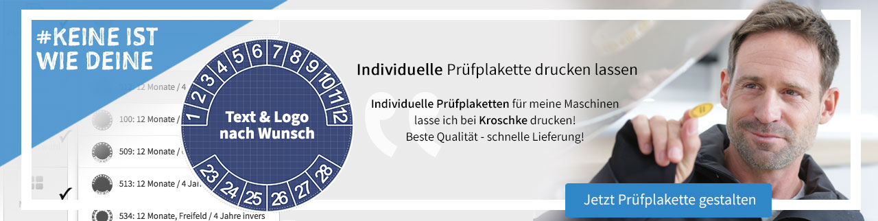 Individuelle Prüfplaketten