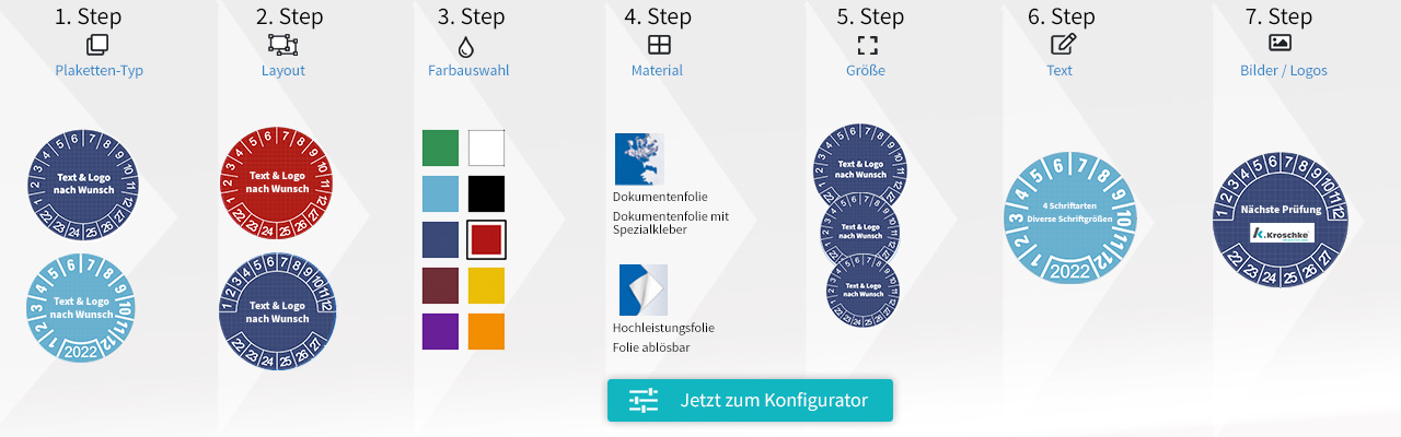 Schnell zur individuellen Prüfplakette
