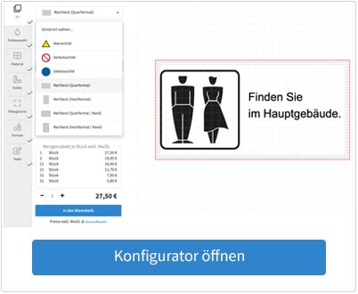 Schilder Konfigurator