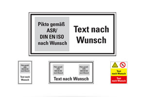 Individuelle Schilder mit Piktogramm