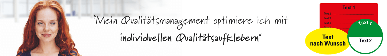 Individuelle Qualitätsaufkleber