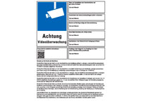 DSGVO-Aushang Videoüberwachung