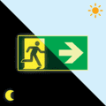 PERMALIGHT® power Rettungszeichen, Rettungsweg rechts, ASR/ISO