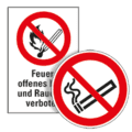 Verbotsschilder 'Rauchen & Feuer verboten'