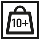 Verpackungskennz. Pakete m. erhöhtem Gew. 10-20kg, Haftpapier, 20 x 20mm, 100 / Rolle