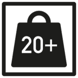 Verpackungskennz. Pakete m. erhöhtem Gewicht 20kg, Folie, seewa.,20 x 20mm, 100 / Rolle