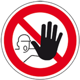 Verbotsschild Zutritt für Unbefugte verboten, ASR / DIN, Folie, selbstklebend, Ø 100mm