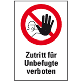 Verbots- Kombischild Zutritt für Unbefugte verboten, ASR / DIN, Kunststoff, 200 x 300mm