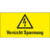 Warn- Kombischild Vorsicht Spannung, RoHS konform, Folie, 52 x 26mm, 10 / Bogen
