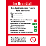 Aushang Verhaltensregeln Im Brandfall, Kunststoff, 300 x 400mm
