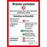 Aushang Brände verhüten, DIN 14096 Brandschutzordnung Teil A, Folie, 210 x 297mm