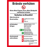 Aushang Brände verhüten, DIN 14096, bauliche Anlagen, Folie, selbstkl.,210 x 297mm