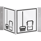 Tür- Nasenschild Piktogramm Putzraum, Kunststoff, 150 x 150mm