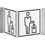 Tür- Nasenschild Piktogramm Abfallbehälter, Kunststoff, 150 x 150mm