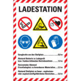 Hinweis- Kombischild LADESTATION, Text / Piktogramme ASR / ISO, Folie, 200 x 300mm