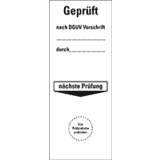 Grundetikett Geprüft nach DGUV Vor..durch..NP, Folie, ablösbar, 40 x 100mm, 40 / Heft