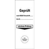 Grundetikett Geprüft nach DGUV Vor..durch..nä.Prüfung, Kunststoff, 40 x 100mm, 10 / VE