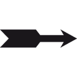 Drehrichtungspfeil, RoHS konform, schwarz, Folie, selbstkl., 60 x 10mm, 5 / Bogen
