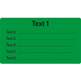 Organisationsetikett, Text nach Wunsch, grün, Haftpapier, 70 x 40mm, 500 / Rolle