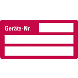 Inventaretikett Geräte- Nr., rot, Dokumentenfolie, selbstklebend, 50 x 25mm, 9 / Bogen