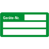 Inventaretikett Geräte- Nr., grün, Dokumentenfolie, selbstklebend, 50 x 25mm, 9 / Bogen