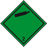 Gefahrgutzettel (Placards) Kl. 2.2 Nicht entflammbare..., Kunststoff, 300 x 300mm