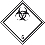 Gefahrgutzettel (Placards) Kl. 6.2 Ansteckungsgefährlich..., Kunststoff, 250 x 250mm