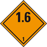 Gefahrgutzettel (Placards) Kl. 1.6 Explosiv, Aluminium, 300 x 300mm